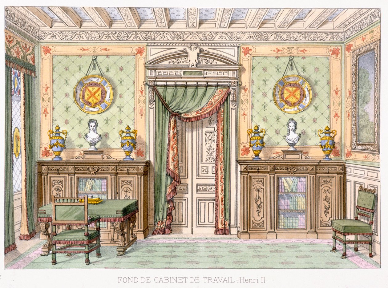 Porão do escritório no estilo de Henry II de The Gared-Furniture, de French School
