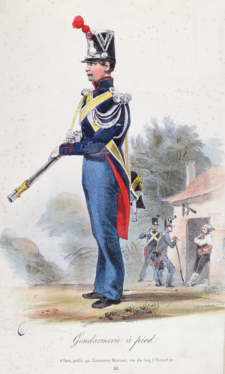 Pé Gendarme, gravado por vilão, c.1830 de French School