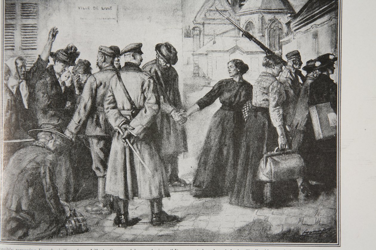 Remoção forçada de civis franceses de Lille para colônias trabalhistas alemãs, 1914-19 de French School