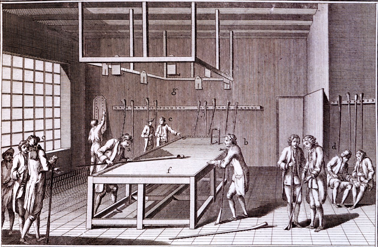 Forma de Bilhar jogado na França, meados do século XVIII de French School