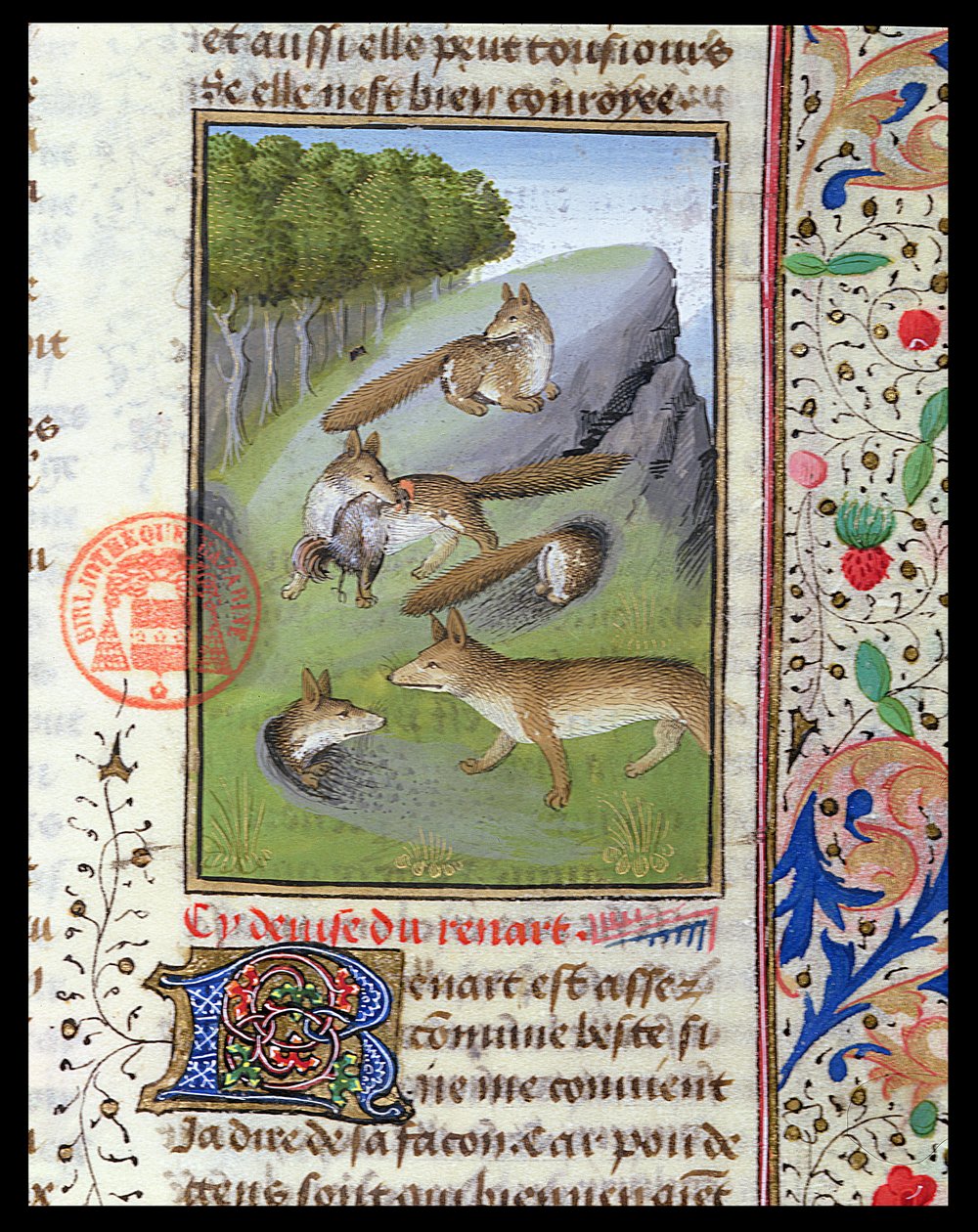 Raposas, do Livre de la Chasse por Gaston Phebus de French School