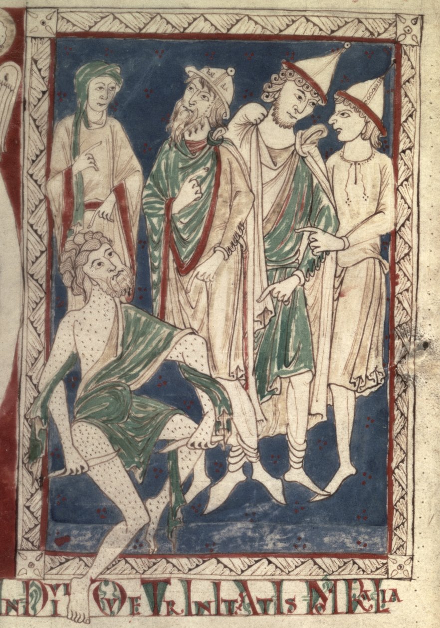Fr.15307 f.1v Job coçando suas feridas de French School