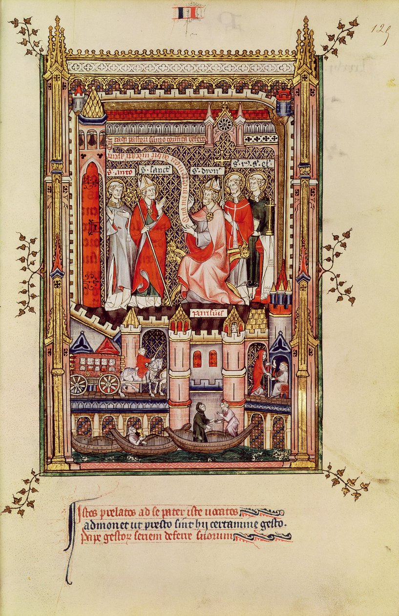 Fr 2091 fol.125 St. Saintin e St. Antonin, sendo instados a escrever a história da vida de St. Denis, de Vie de St. Denis, 1317 de French School