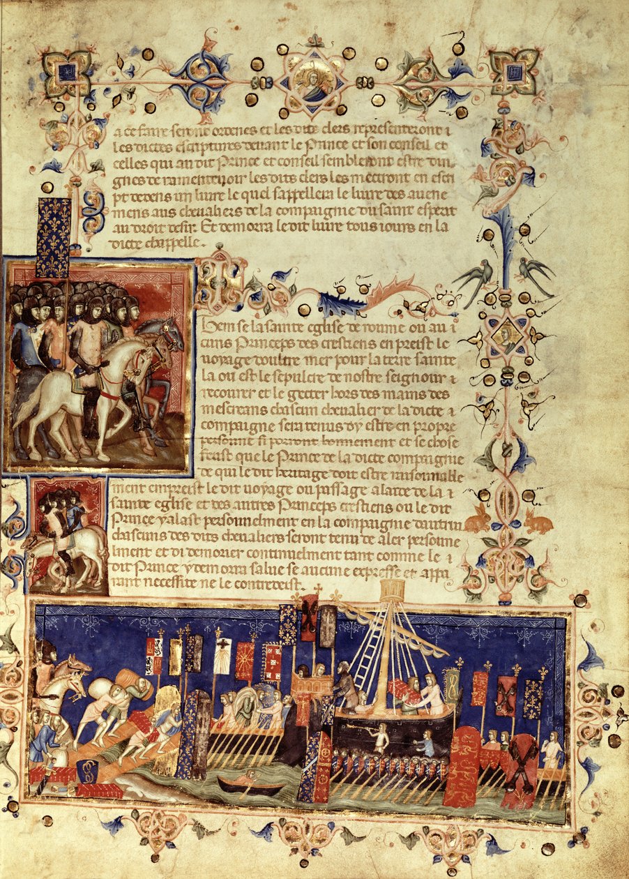 Fr 4274 fol.6 Partida para as Cruzadas, 1352 de French School