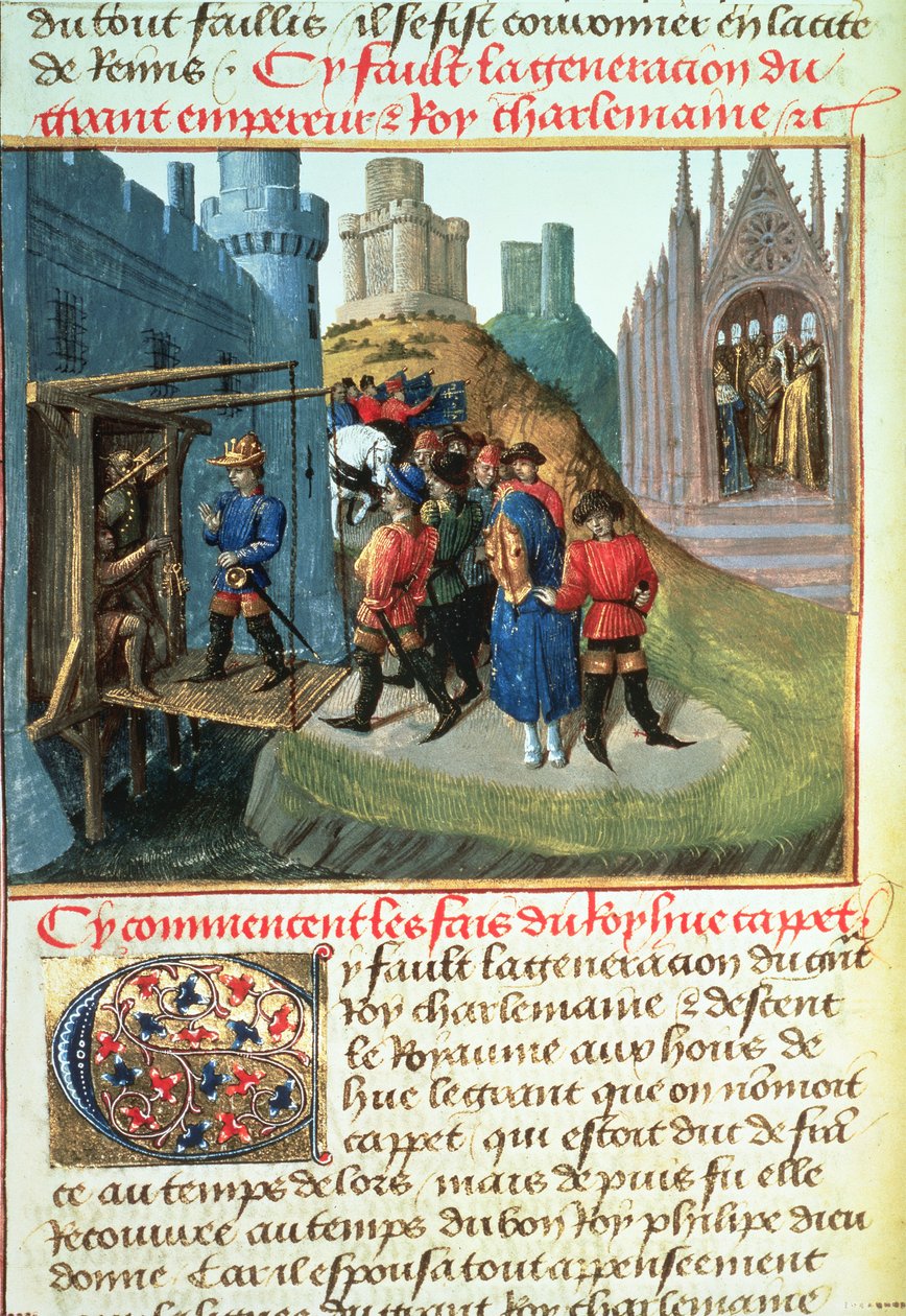 Fr 6465 f.165v Hugues Capet, Duque da França e Dom Asselin de French School