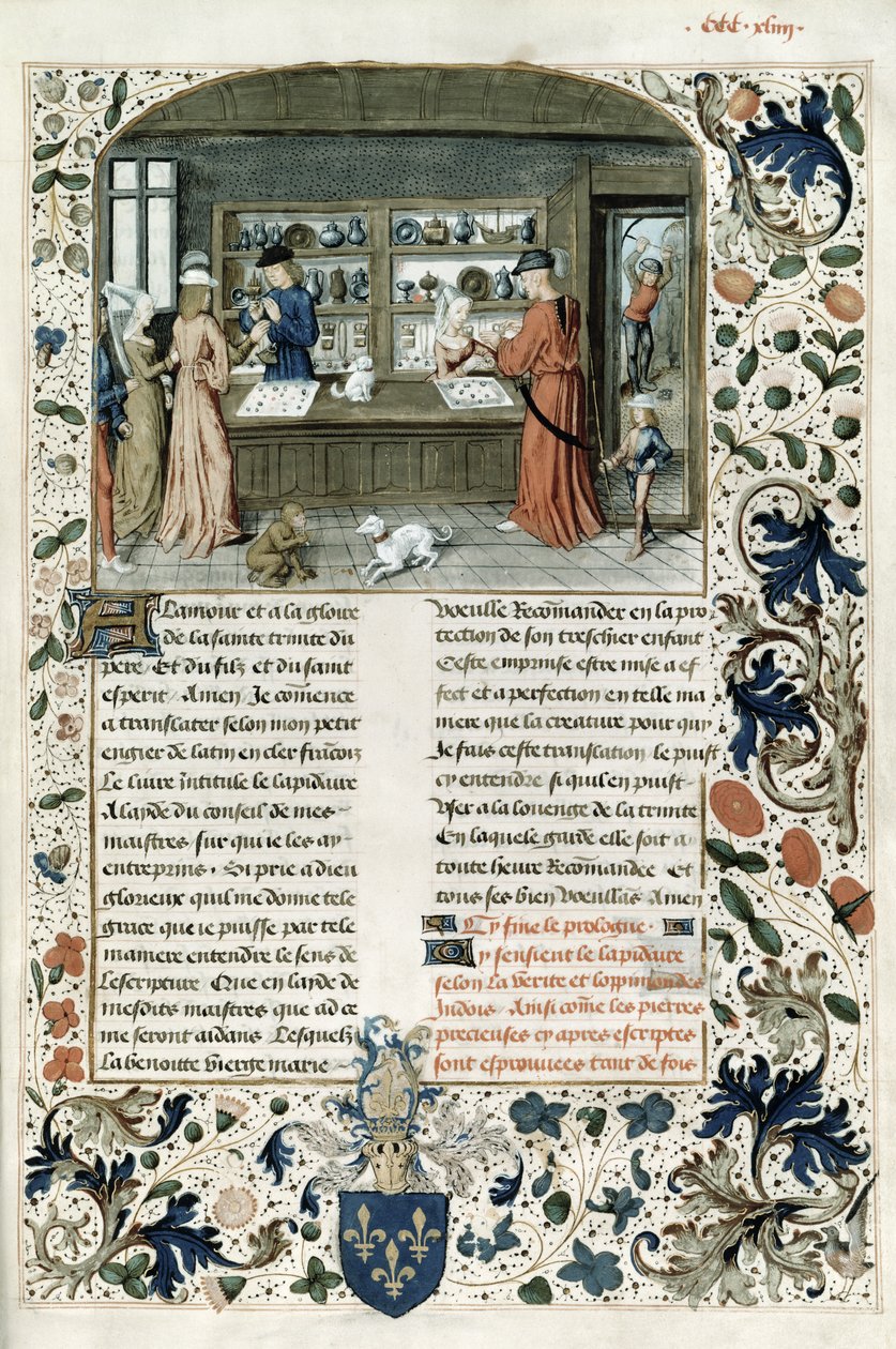 Fr 9136 f.344 Jewelers Shop, da Lapidaire de Mandeville de French School