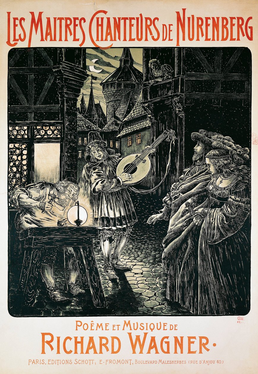 França, Paris, Cartaz de The Mastersingers of Nuremberg de Richard Wagner de French School