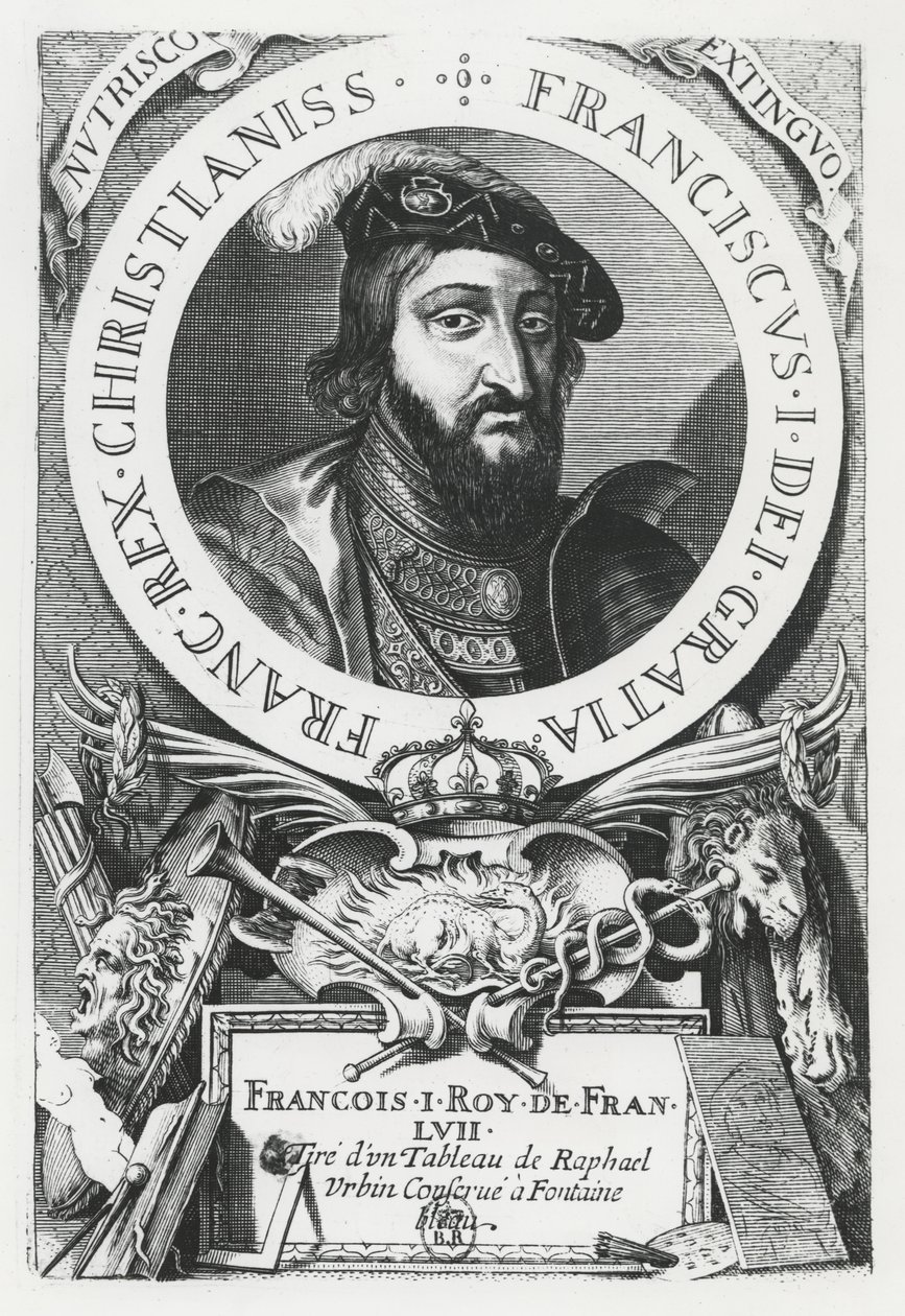 Francisco I da França (gravura) de French School