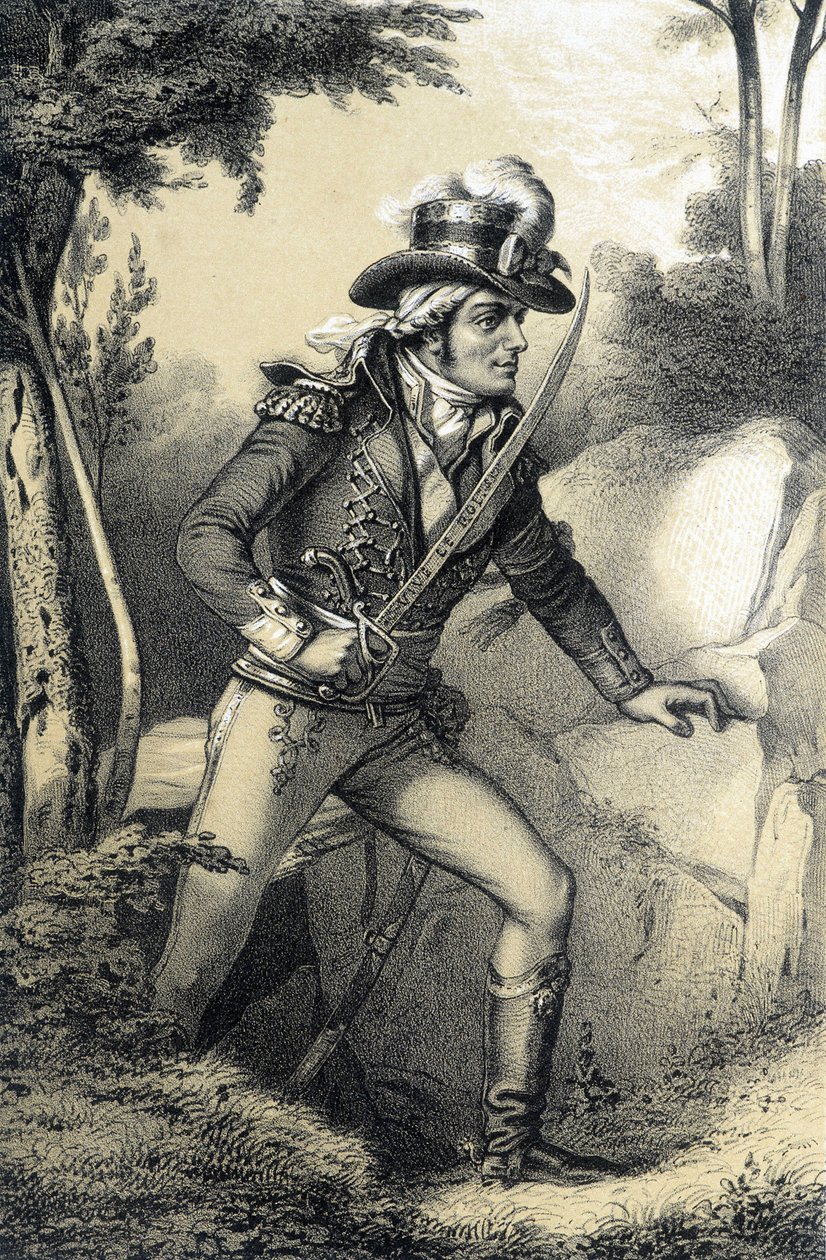 Francois-Athanase de Charette de la Contrie (Francois Athanase) (1763-1796) - in "Galerie historique de la Revolution francaise" de Albert? Maurin de French School