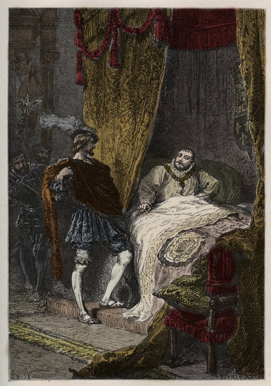 François 1er (1494-1547) surpreende Henrique VIII (1491-1547) pela manhã no Camp du Drap d