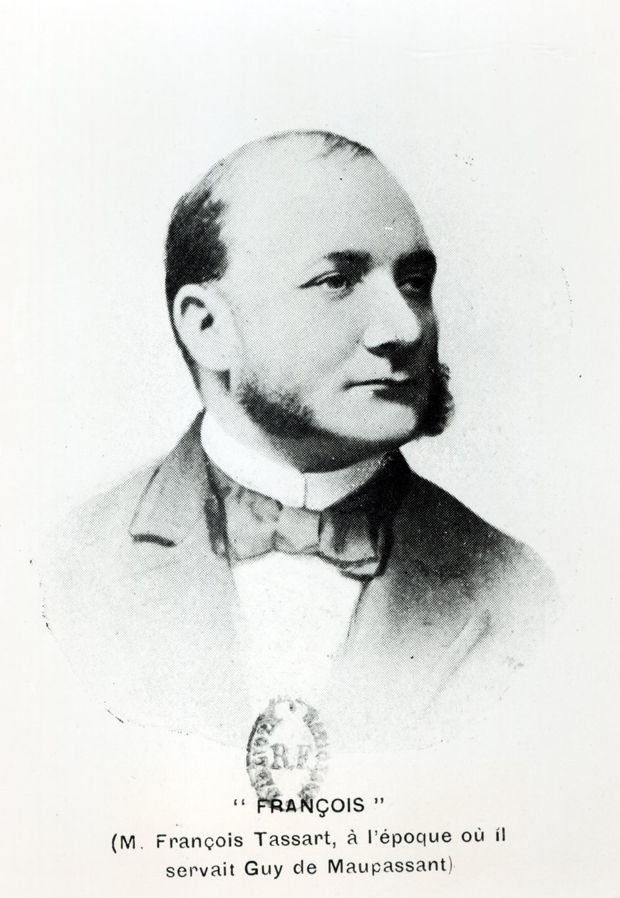 François Tassart, criado para Guy de Maupassant (1850-93), de La Fin de Maupassant por Georges Normandy, publicado em 1927, Paris de French School