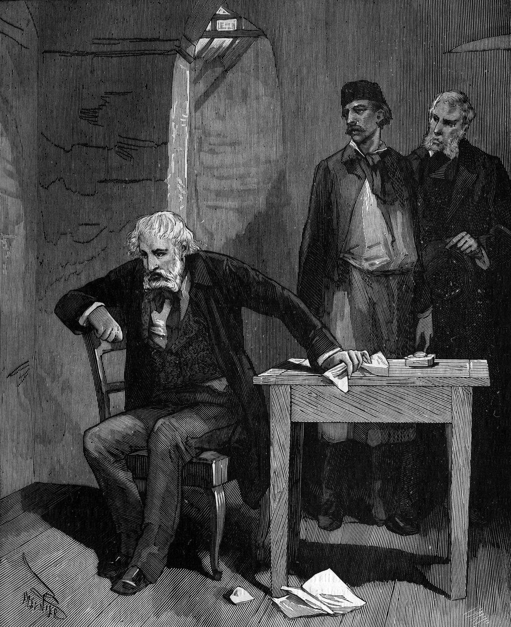 Frederic Sauvage (1786 - 1857), inventor francês em uma casa no final de sua vida. de French School