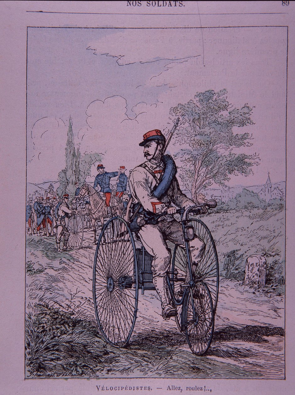 Cavaleiro de triciclo do Exército Francês (velocipedista) de French School