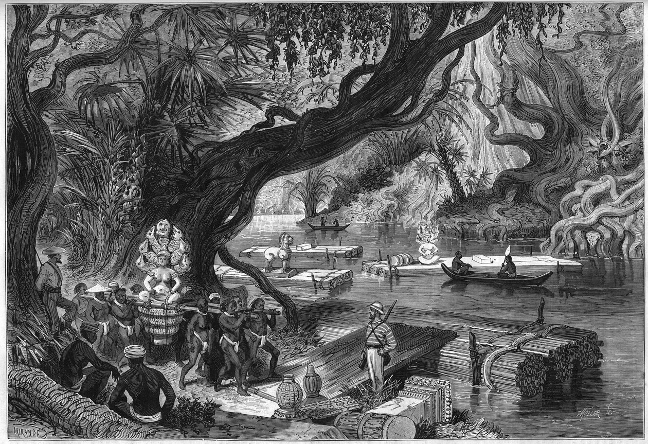 Missão francesa Delaporte nas ruínas de Angkor, Camboja de French School