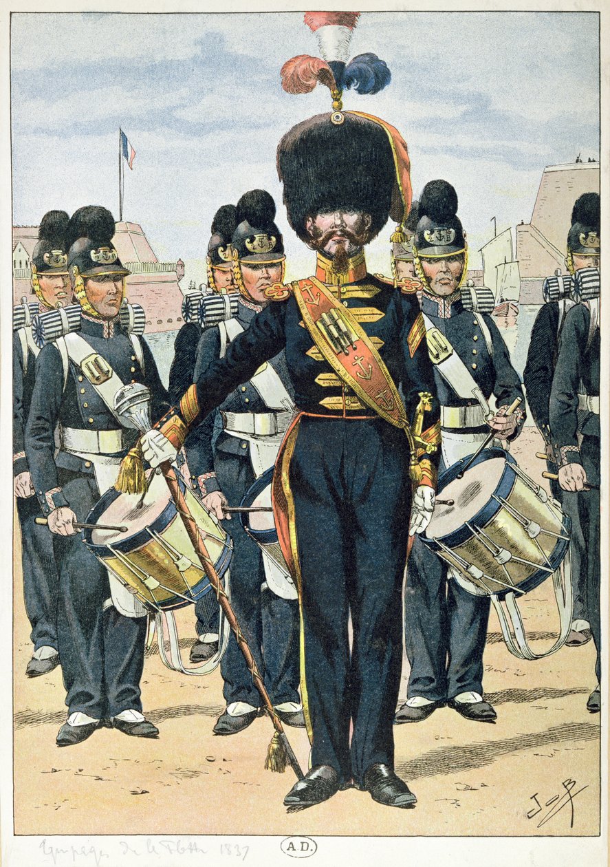 Banda Naval Francesa em 1837, c.1900 de French School