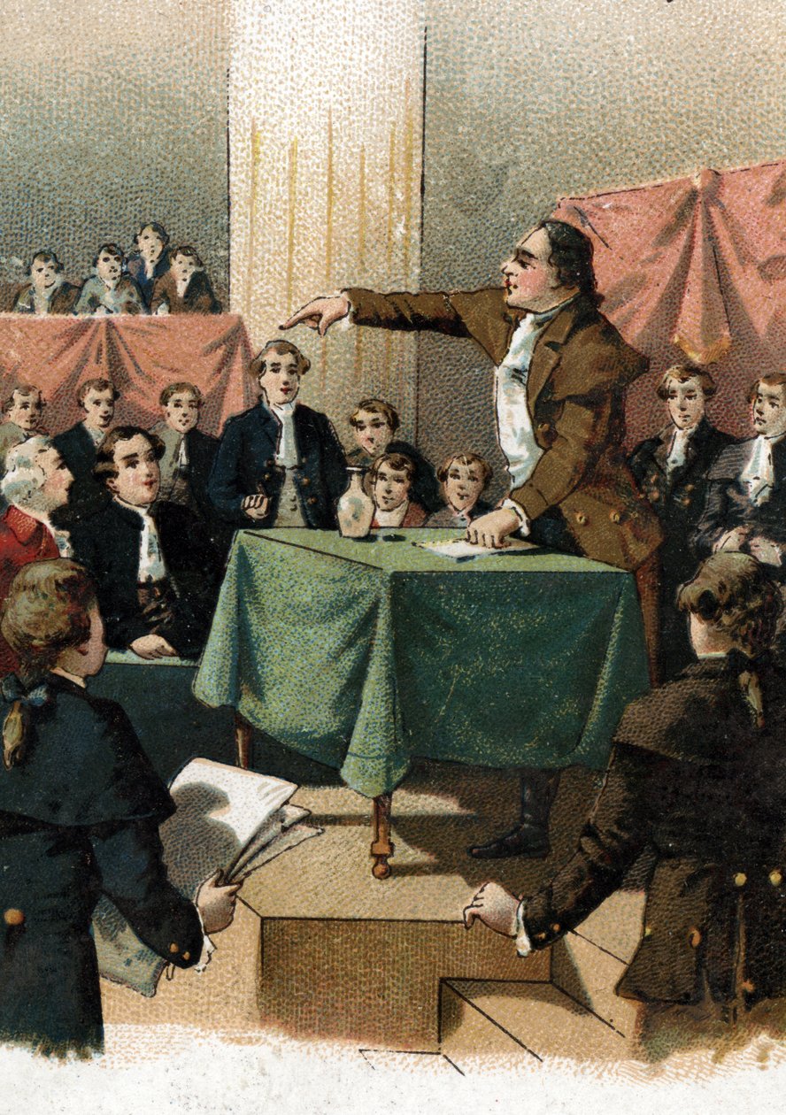 Revolução Francesa - Georges Jacques Danton (1759-1794) exclamando "para derrotar, precisamos de audácia, e sempre de audácia" Agosto 1792 (revolução francesa: Georges Danton falando "precisamos de audácia, e ainda mais audácia, e sempre audácia! "Agosto 1 de French School