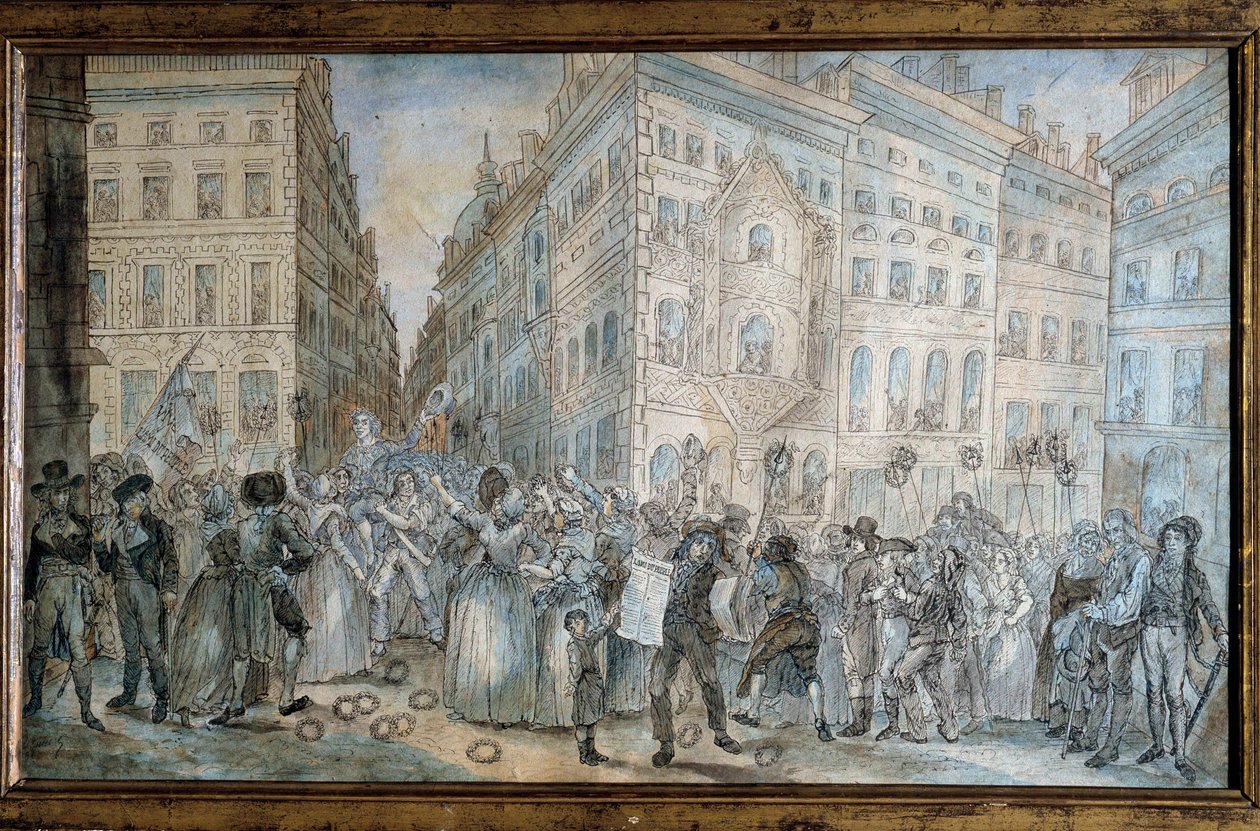 Revolução Francesa: "Scene de rue parisienne: le vendeur du journal "L