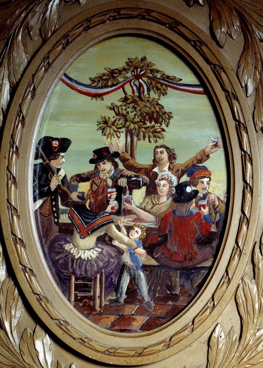 Revolução Francesa: "A Refeição Republicana no Café Le Procope em Paris" Pintura anónima. Paris do século XVIII, Le Procope de French School