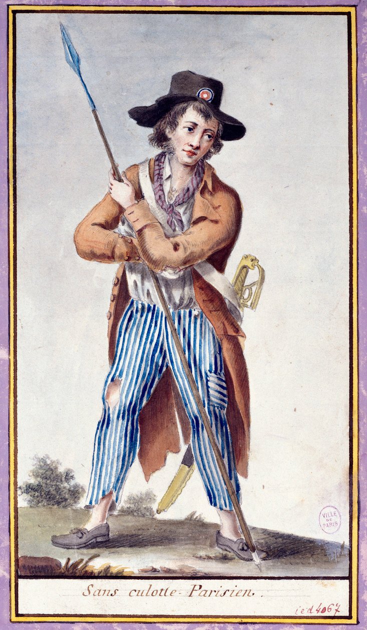 Revolução Francesa: o parisiense sem calcinha tem as espadas. Impressão anónima por volta de 1789. Paris, Musee Carnavalet de French School