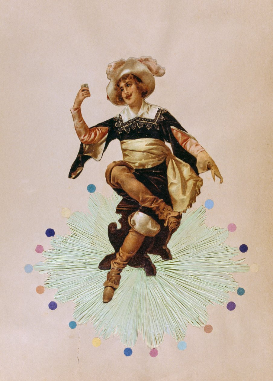 Art-deco francês, postal representando uma jovem mulher de French School