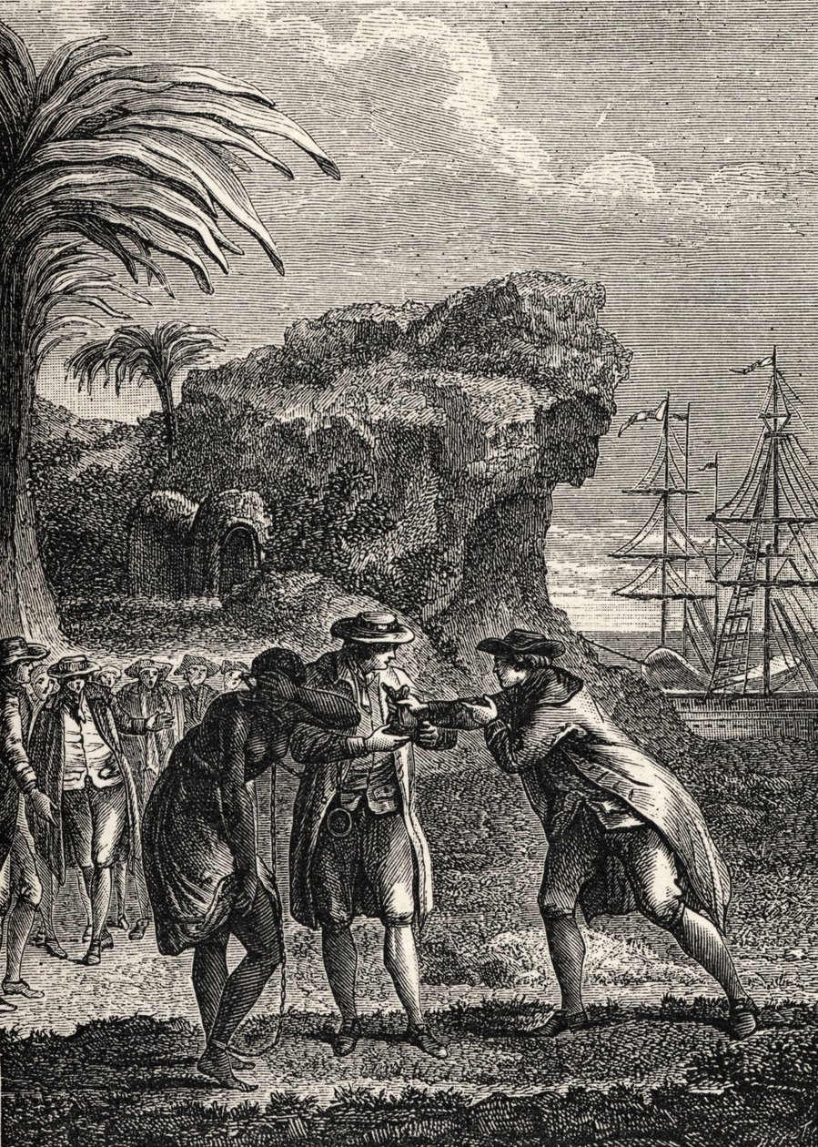 Colónias francesas: venda de escravos negros de French School