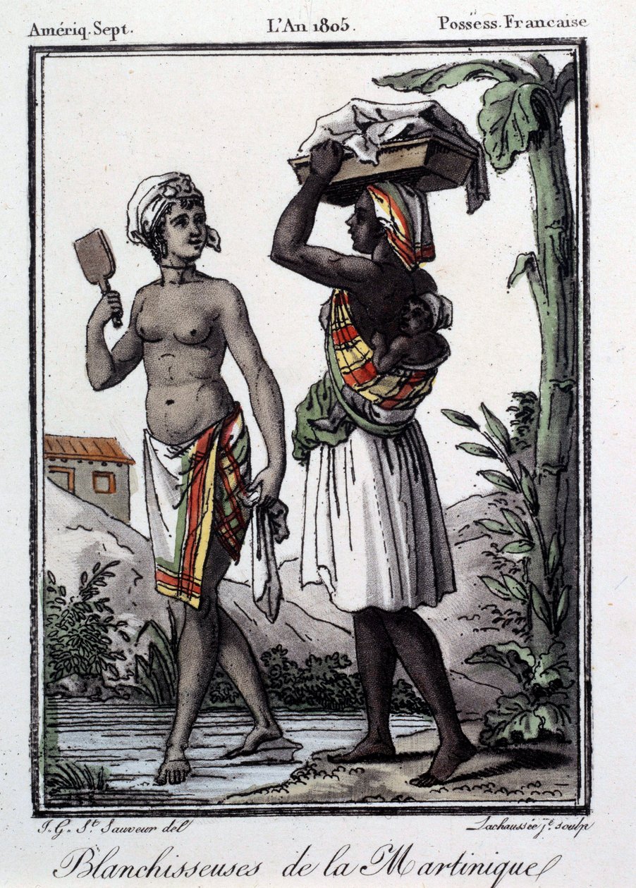Colônias francesas: branqueadores da Martinica para as Índias Ocidentais. Gravura a partir de 1805. Chartres, Museu de Belas Artes de French School