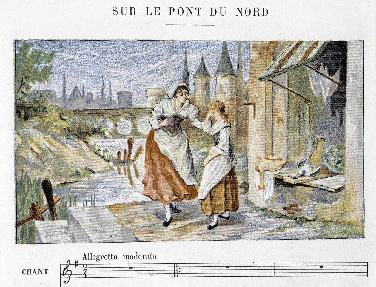 O folclore francês e a canção tradicional: "Sur le pont du Nord", n.d. de French School