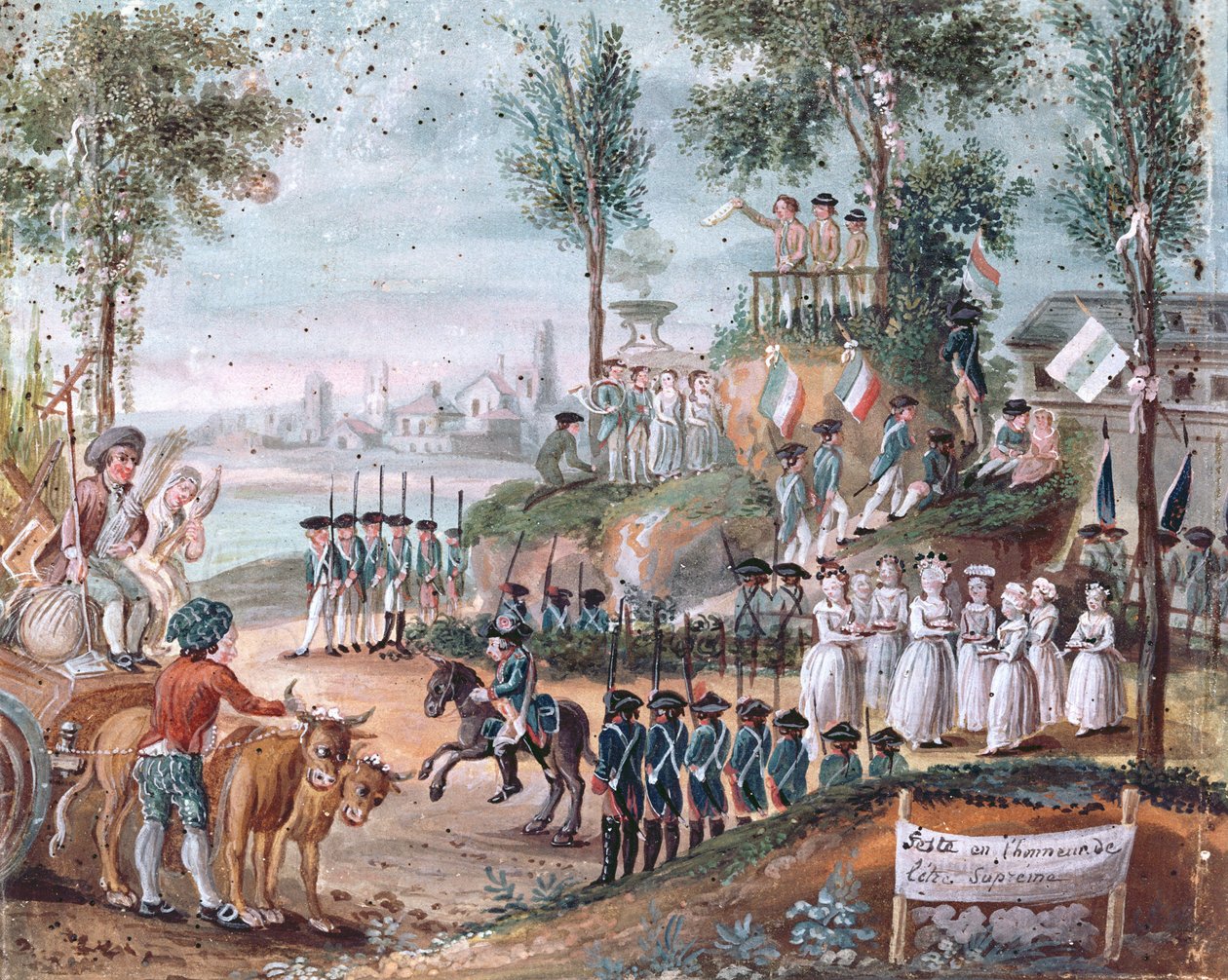 Festival provincial francês do Ser Supremo, 1794 (wc no papel) de French School