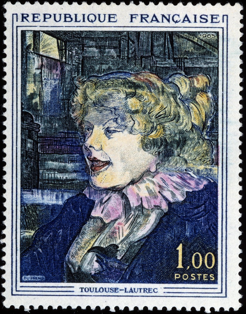 Selo francês com pintura de Toulouse Lautrec de French School