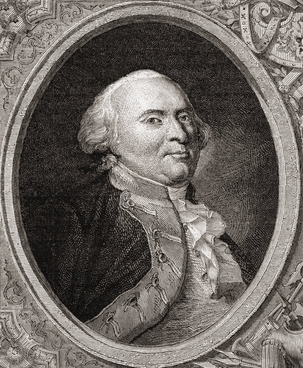 Friedrich Wilhelm II da Prússia, de "História da Revolução Francesa" por Louis Blanc (1811-82) de French School