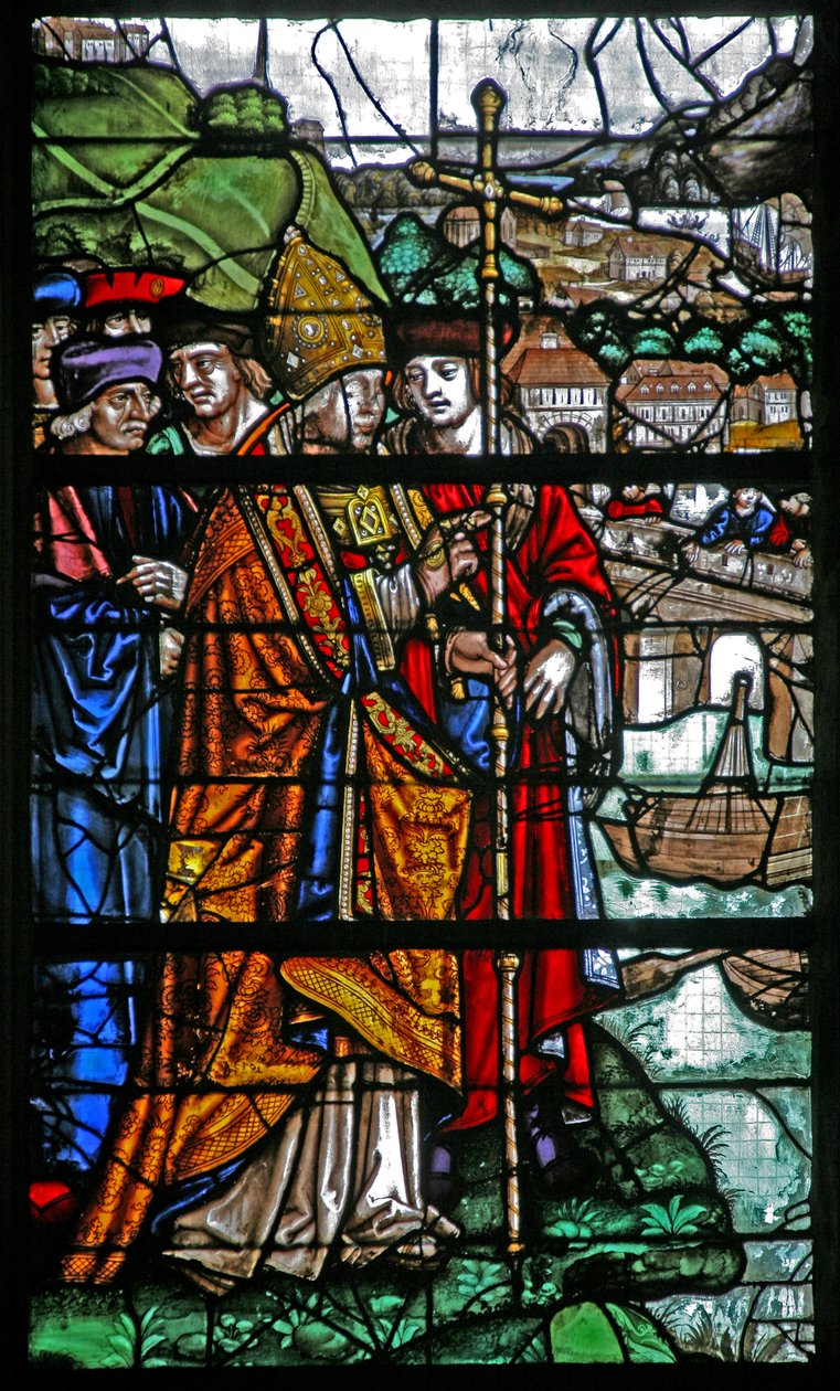 Da janela w30; St Romain impede a inundação do rio Rouen de French School