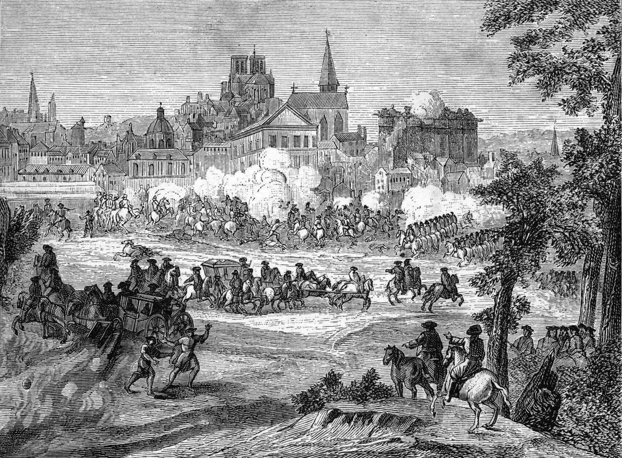 Fronde: A Batalha de Faubourg St Antoine ocorreu a 2 de Julho de 1652 em Paris de French School