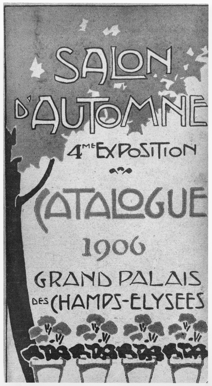 Ilustração da capa do catálogo do 4º Salão dAutomne no Grand Palais, Paris, 1906 de French School