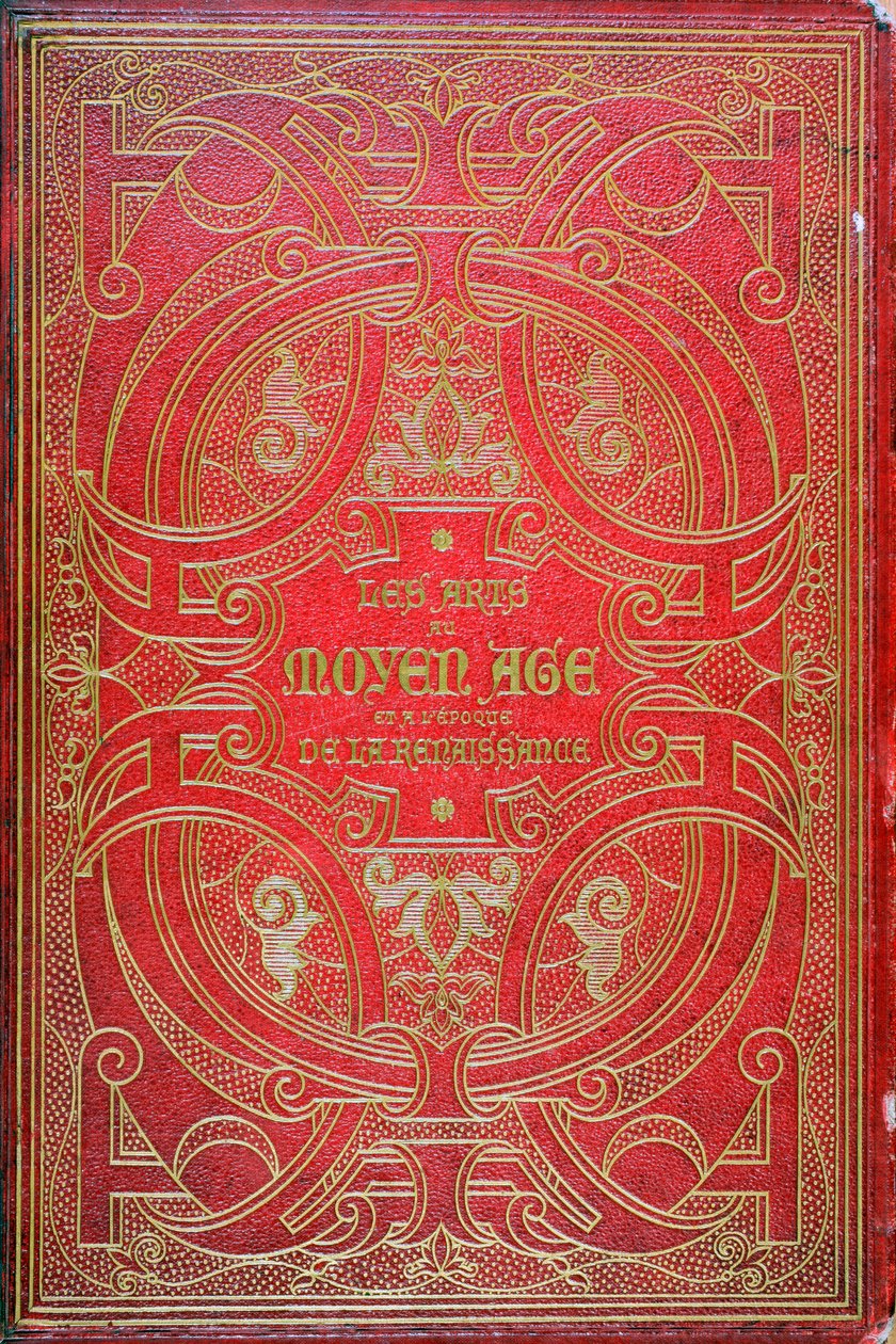 Capa de The Arts in the Middle Ages, publicada por Firmin Didot em 1873 (couro) de French School