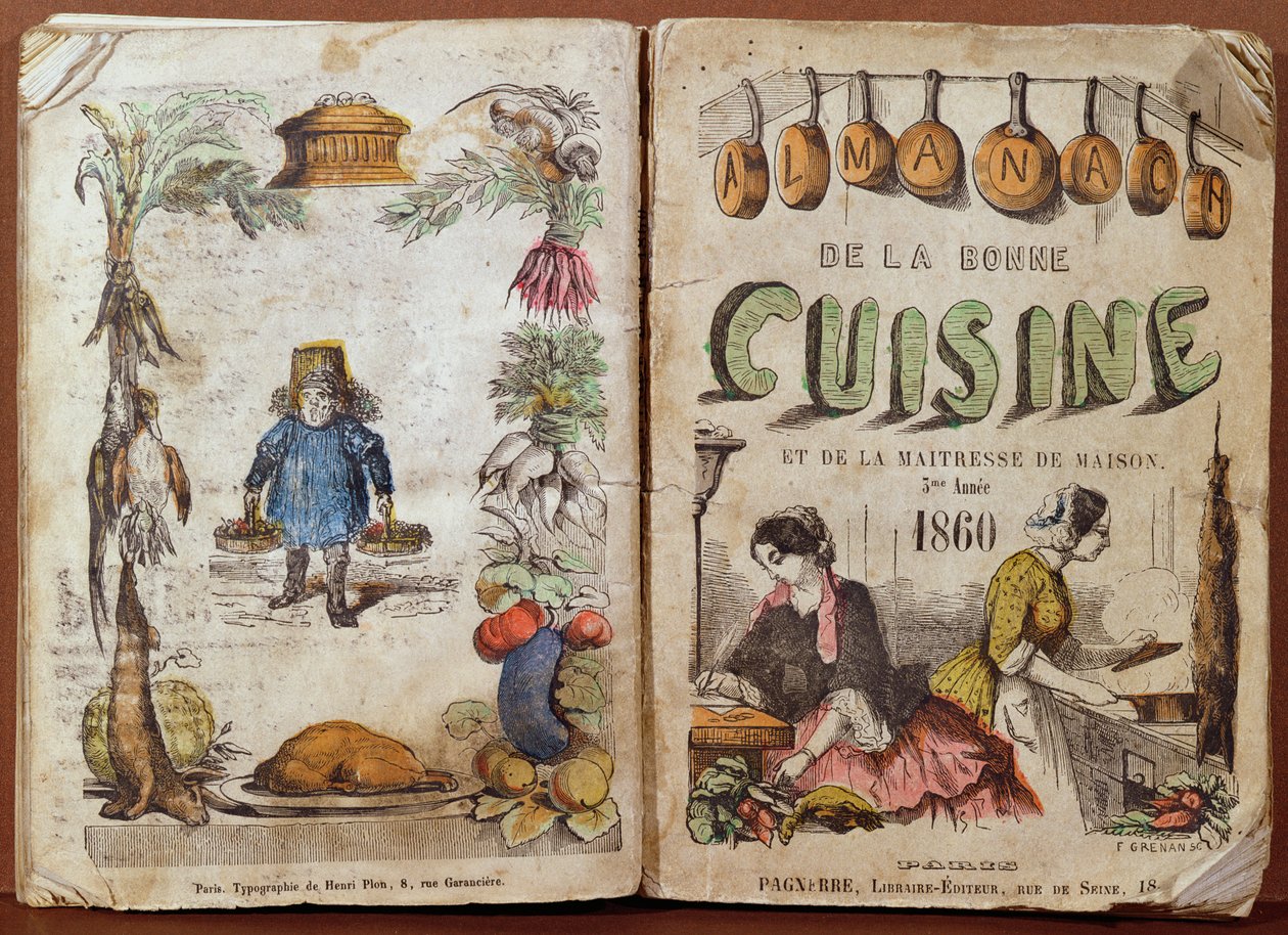 Capa do Almanaque da Boa Cozinha e Senhora da Casa, 1860 de French School