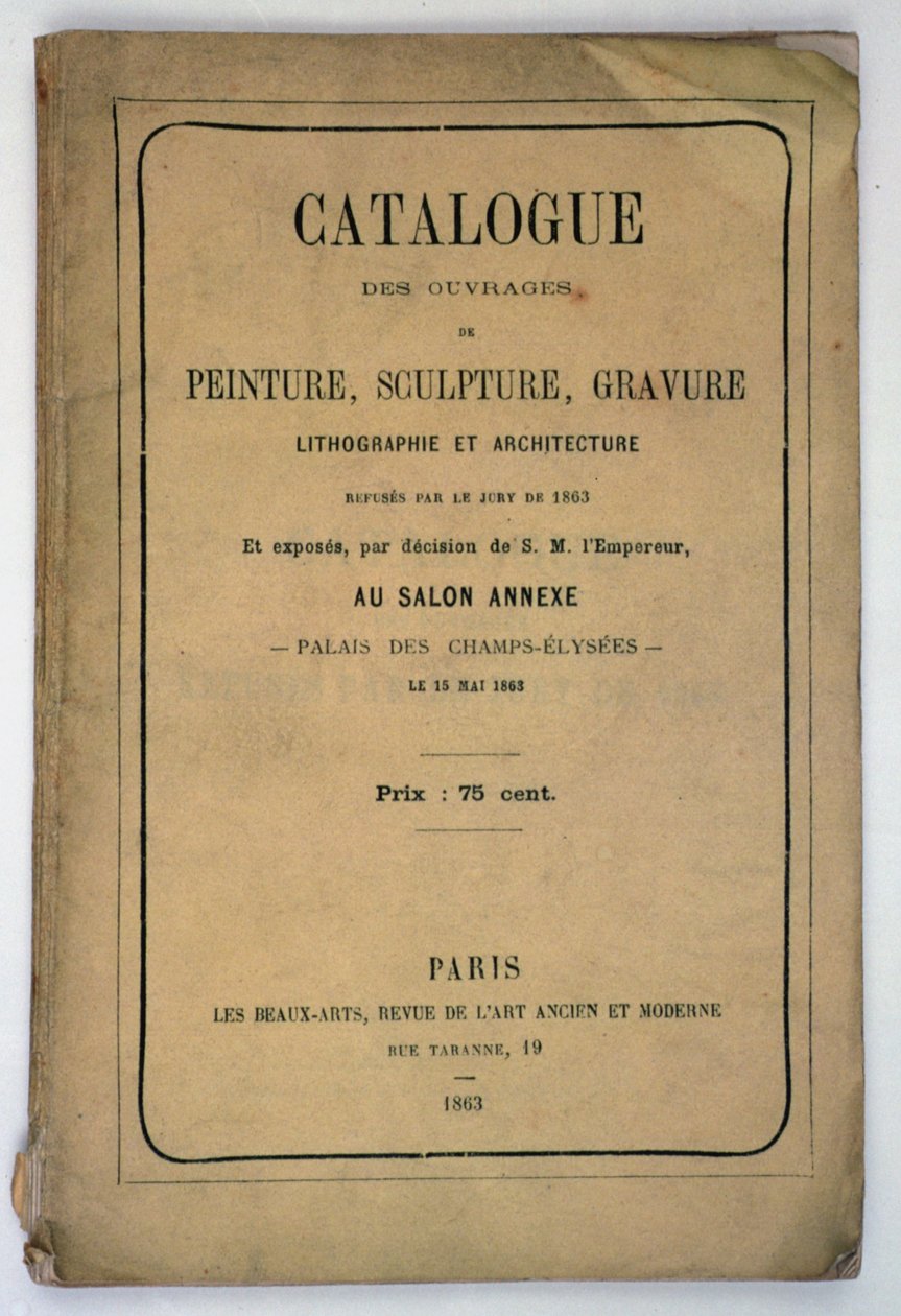 Capa do catálogo do Salon des Refuses, 1863 de French School
