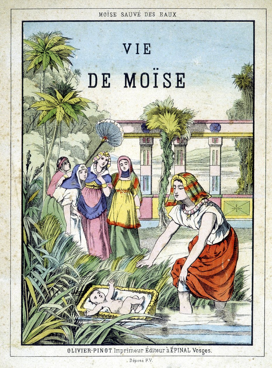 Frontispício do livro "Vida de Moisés", ed. Olivier Pinot, Epinal, final do século XIX de French School