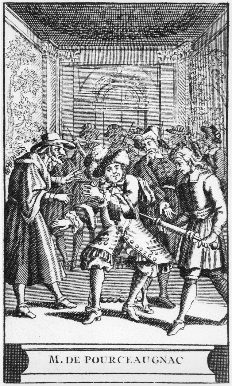 Ilustração do frontispício de Monsieur de Pourceaugnac por Moliere, c.1669 de French School