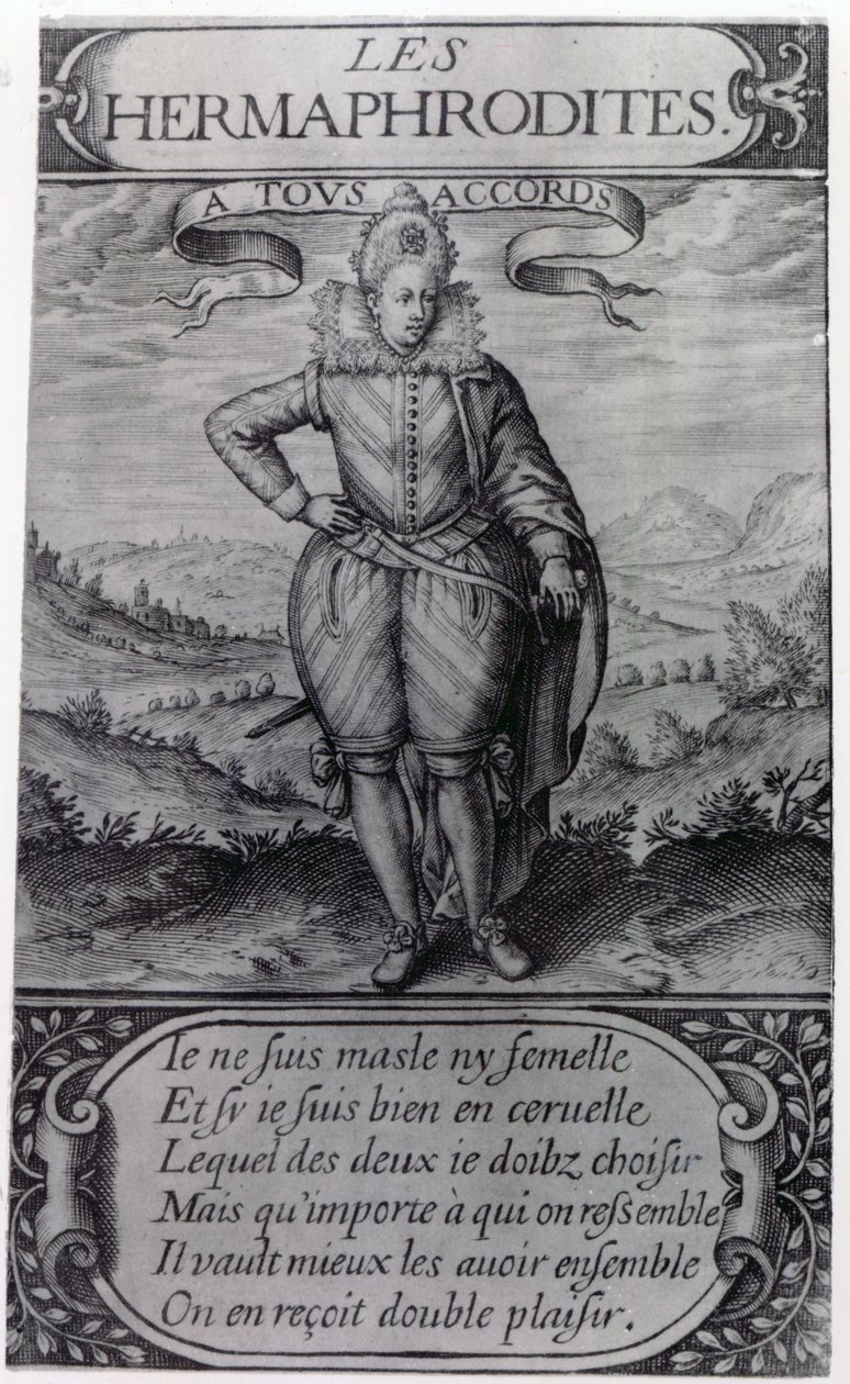 Frontispício de Les Hermaphrodites de Thomas Artus, 1605 de French School