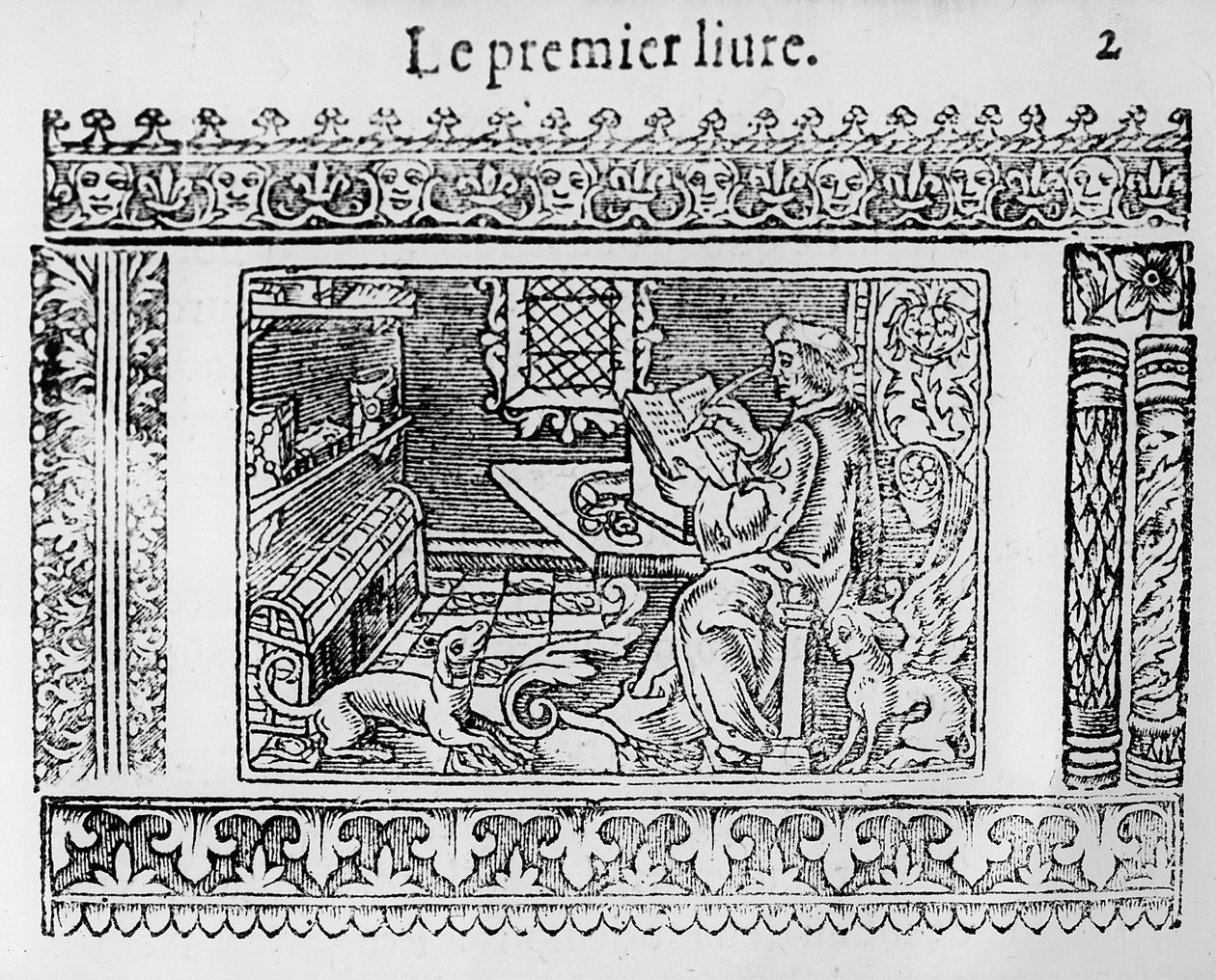 Frontispício do primeiro livro de Utopia de Thomas More (1478-1535) de French School
