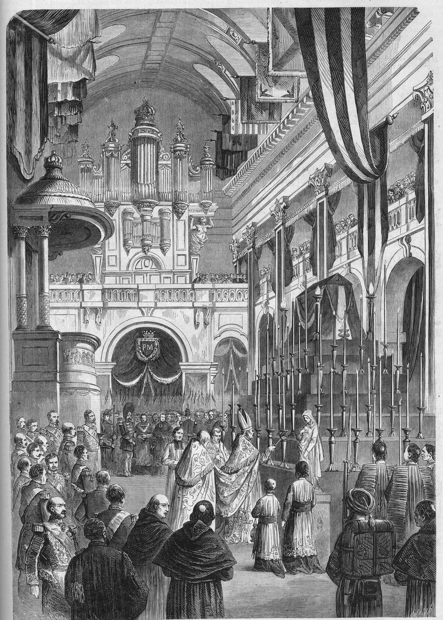 Funeral de Marechal Pelissier (1794-1864), Duque de Malakoff: famoso serviço fúnebre na igreja dos Inválidos, 9 de junho de French School