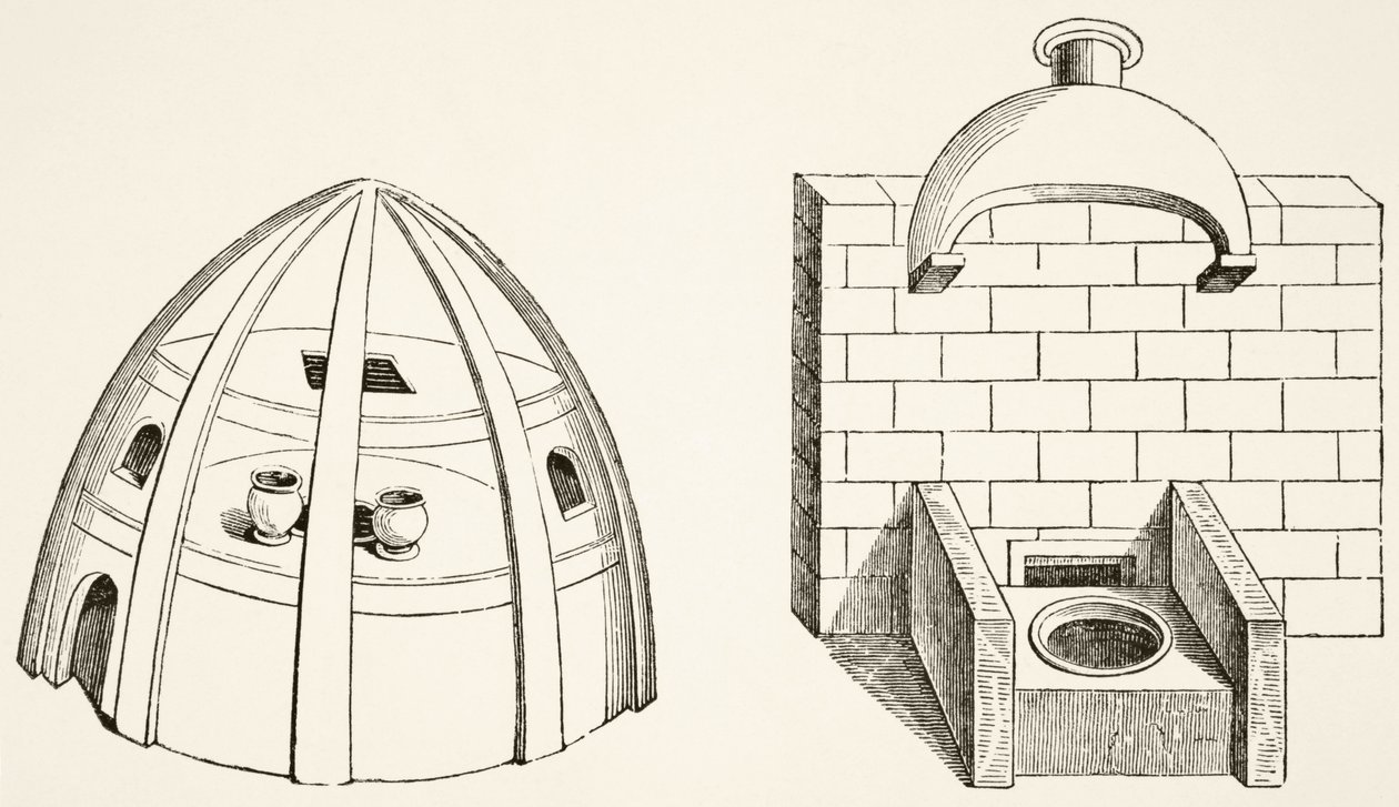 Fornos, como usado por cientistas e alquimistas na Idade Média, de Ciência e Literatura na Idade Média por Paul Lacroix (1806-84) publicou Londres 1878 de French School