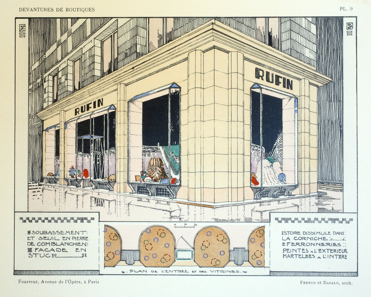 Furrier, placa 9, ilustração de montras por Louis-Pierre Sezille, Paris, 1927 de French School