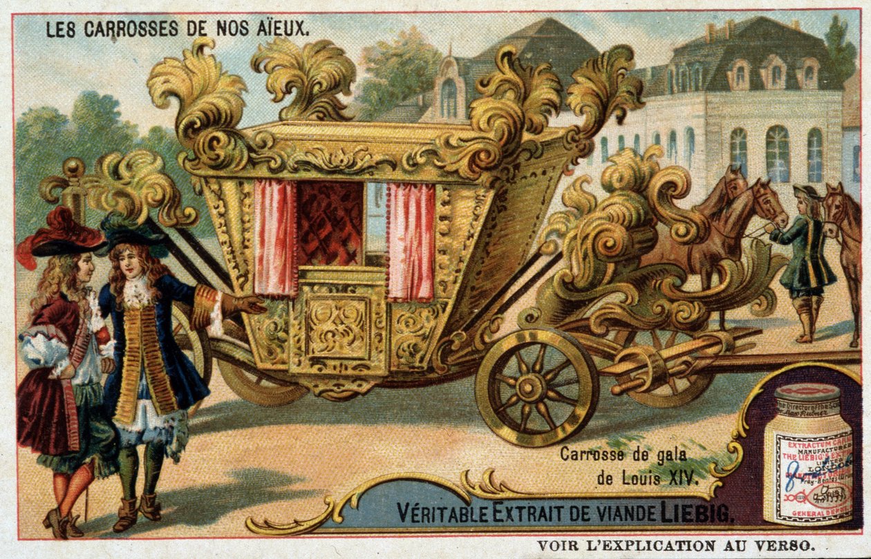 Carruagem de Gala de Luís XIV - Cromolitografia de Liebig, início do século XX de French School