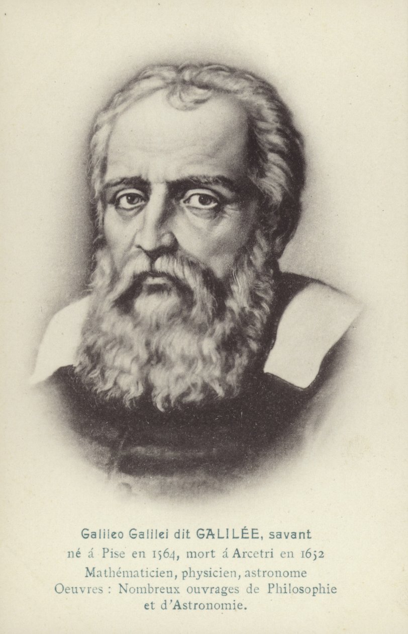 Galileu Galilei (1564-1642), físico, matemático e astrónomo italiano (litografia) de French School