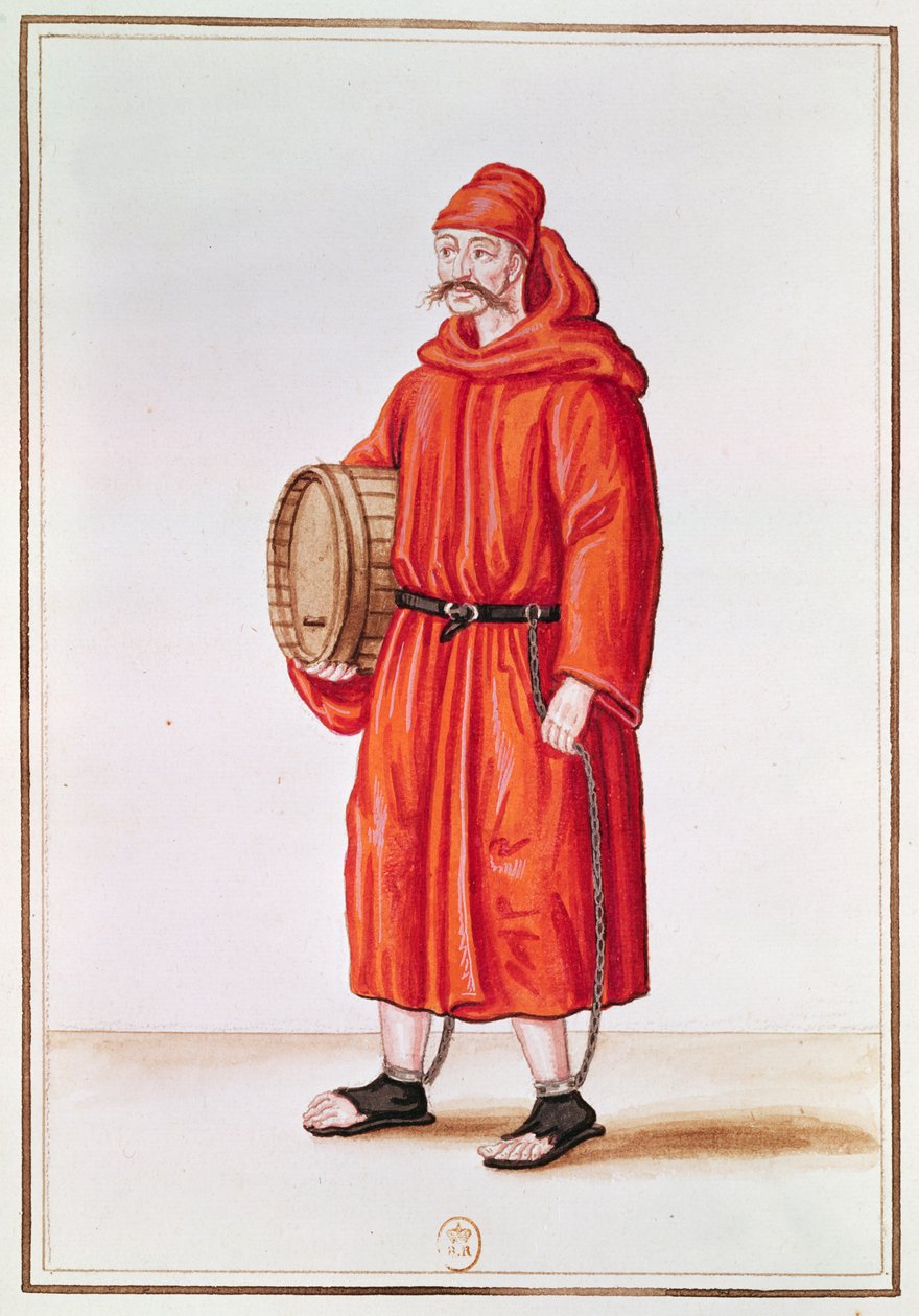 Galley Slave de Veneza (aguarela sobre papel) de French School