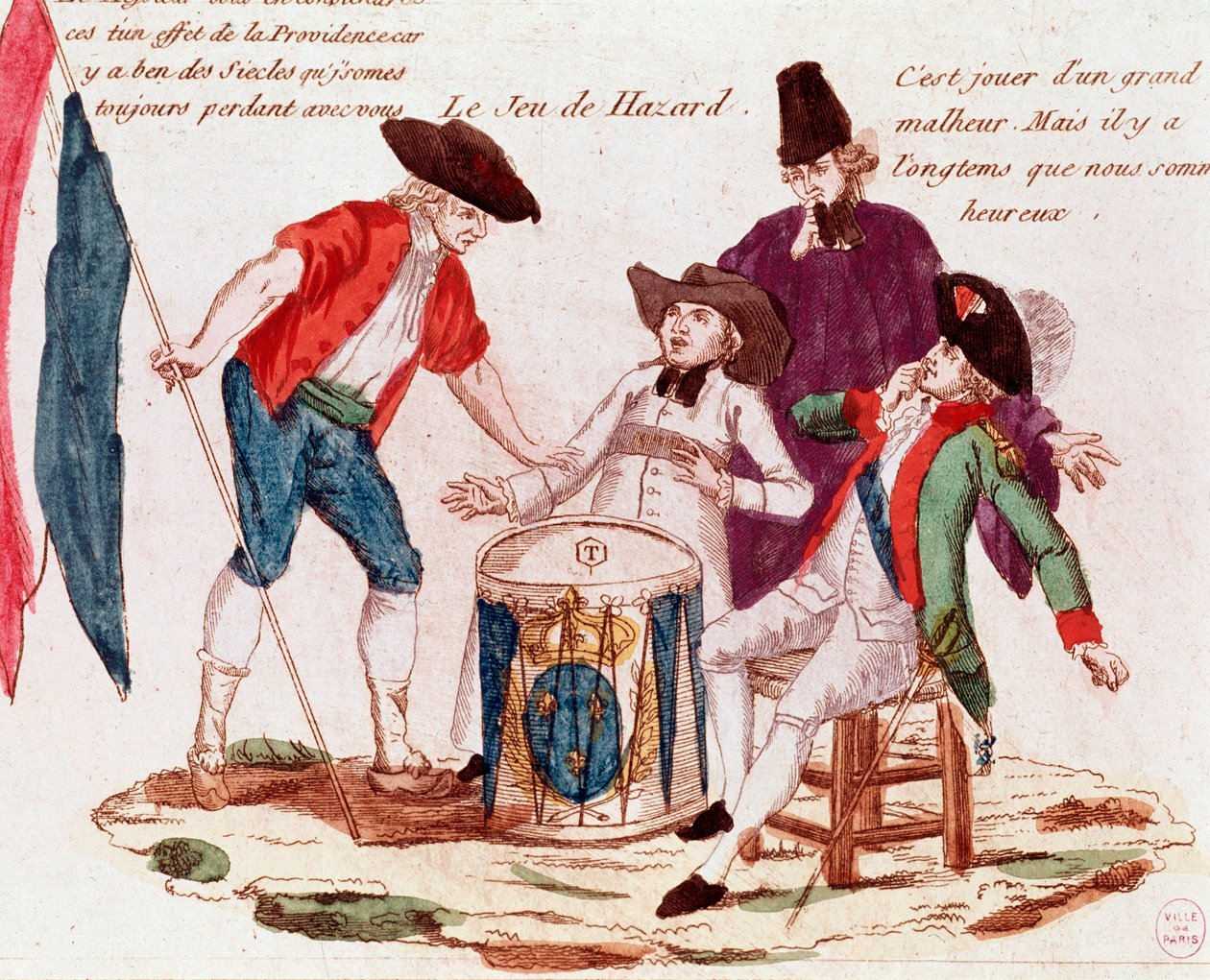Jogo de azar dos Três Herdeiros (clero, tiers-etat e nobreza) (gravura, final do século XVIII) de French School