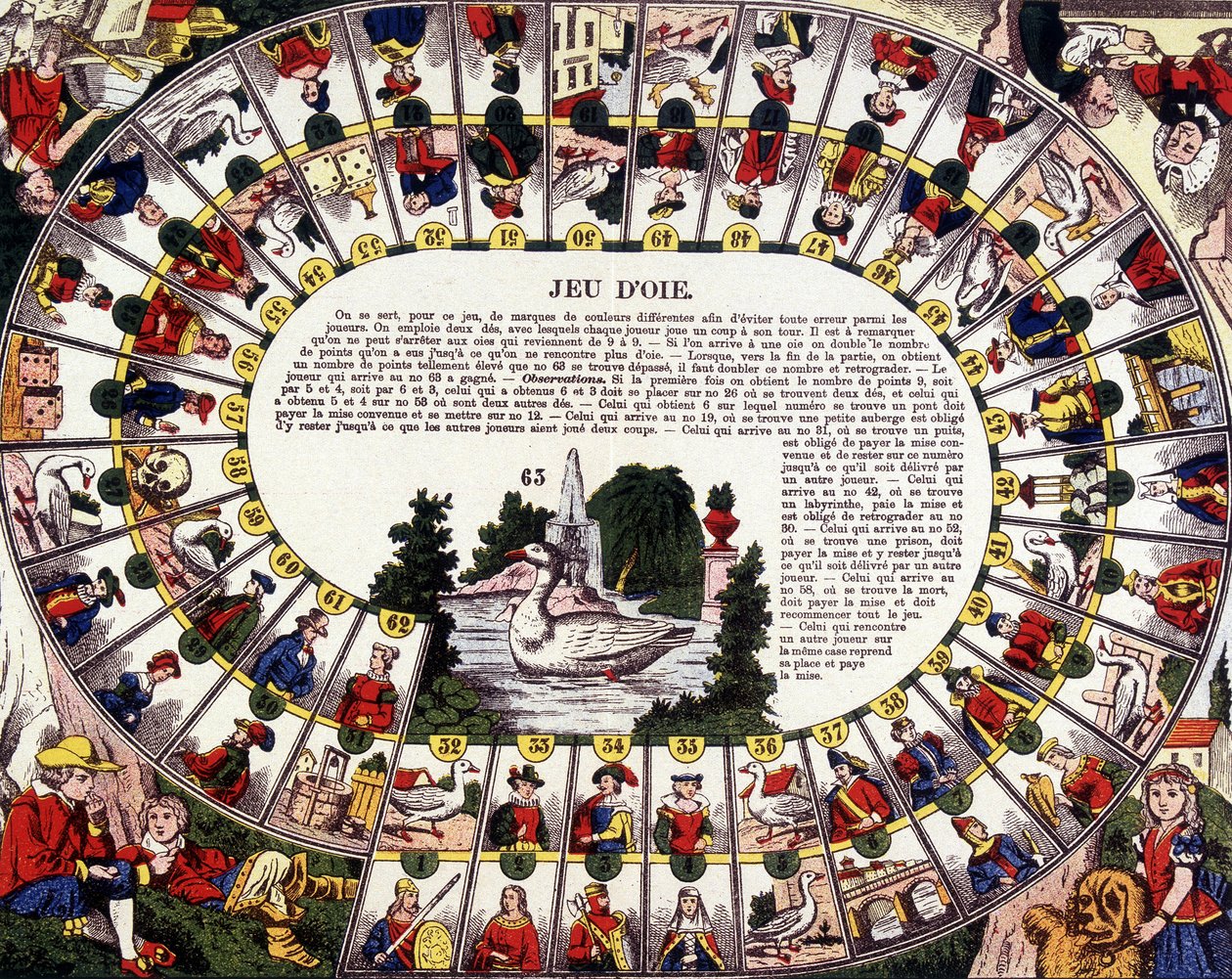 O jogo do ganso. Século XIX. de French School
