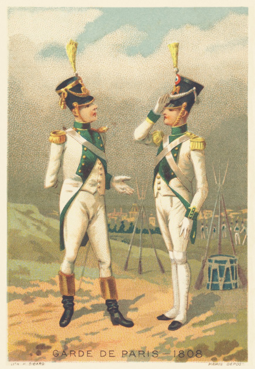 Garde de Paris em 1808 (Unidade responsável pela manutenção da ordem em Paris, criada em 1802 e dissolvida em 1812) de French School