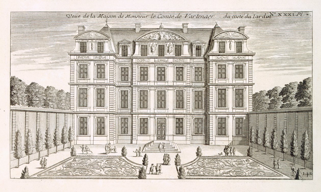 Elevação do jardim da casa do Conde Vartenaers, c.1720s de French School
